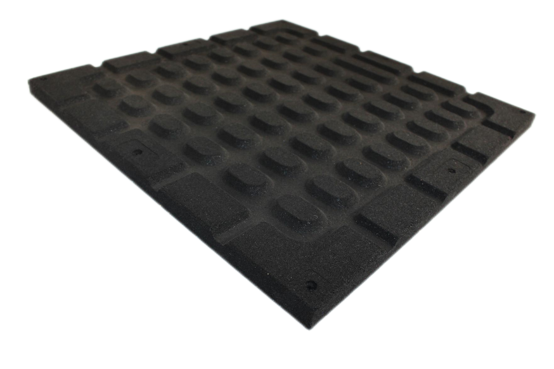 Fine particle rubber mat